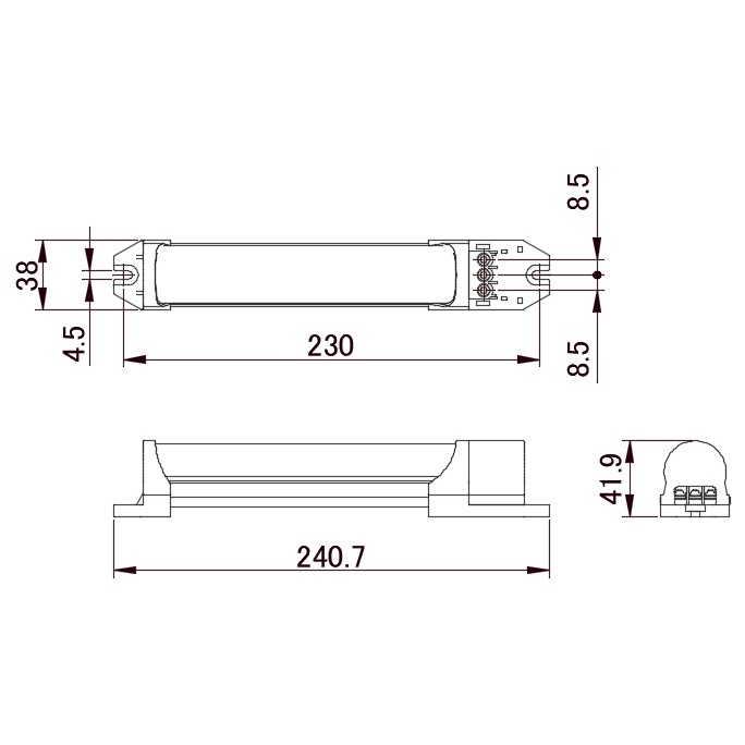 LED照明ユニット(AC100~240V+DC100V) 端子台付 MLS-100GM-TB - 画像 (5)